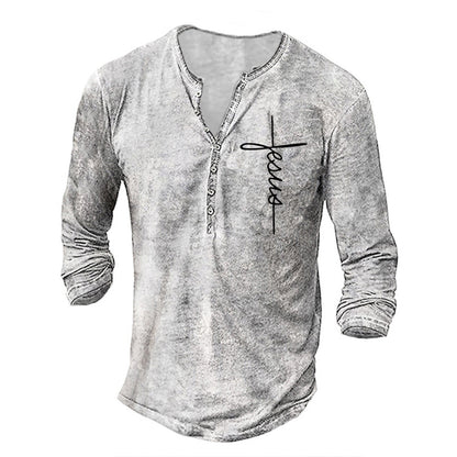 T-shirt manches longues homme imprimé graphique tendance décontracté