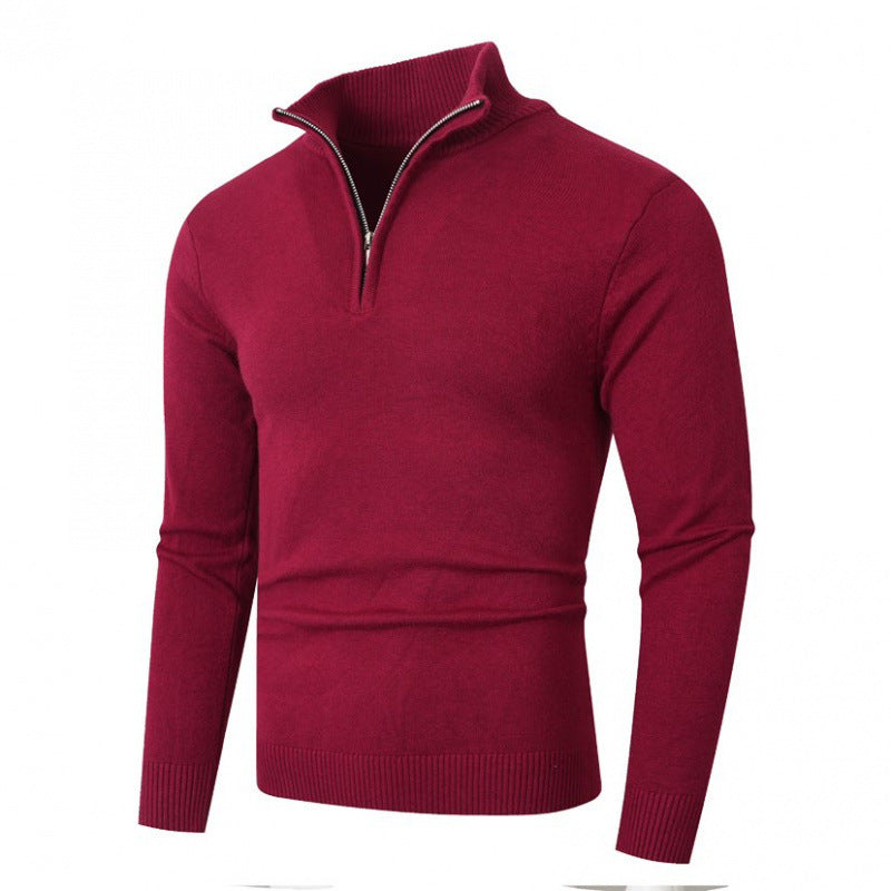 Pull en maille tendance pour homme avec col zippé