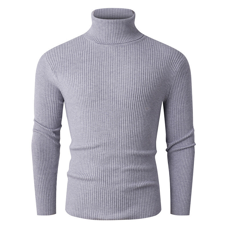 Pull en tricot pour homme Col roulé Côtes Design élégant