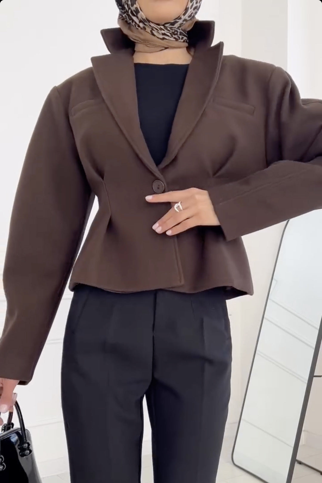 Manteau en laine stylé Boutonnage Manches longues