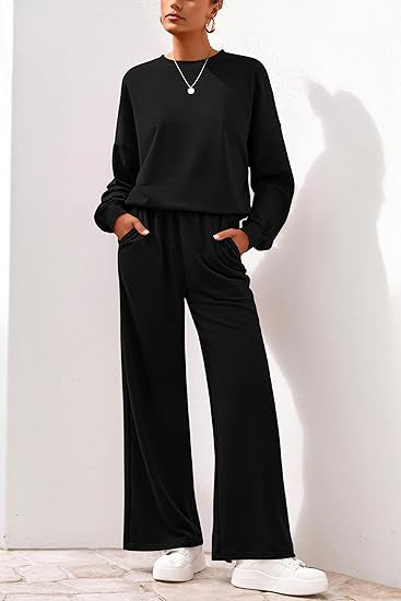 Pantalon de survêtement femme Confortable Jambes larges Coupe décontractée