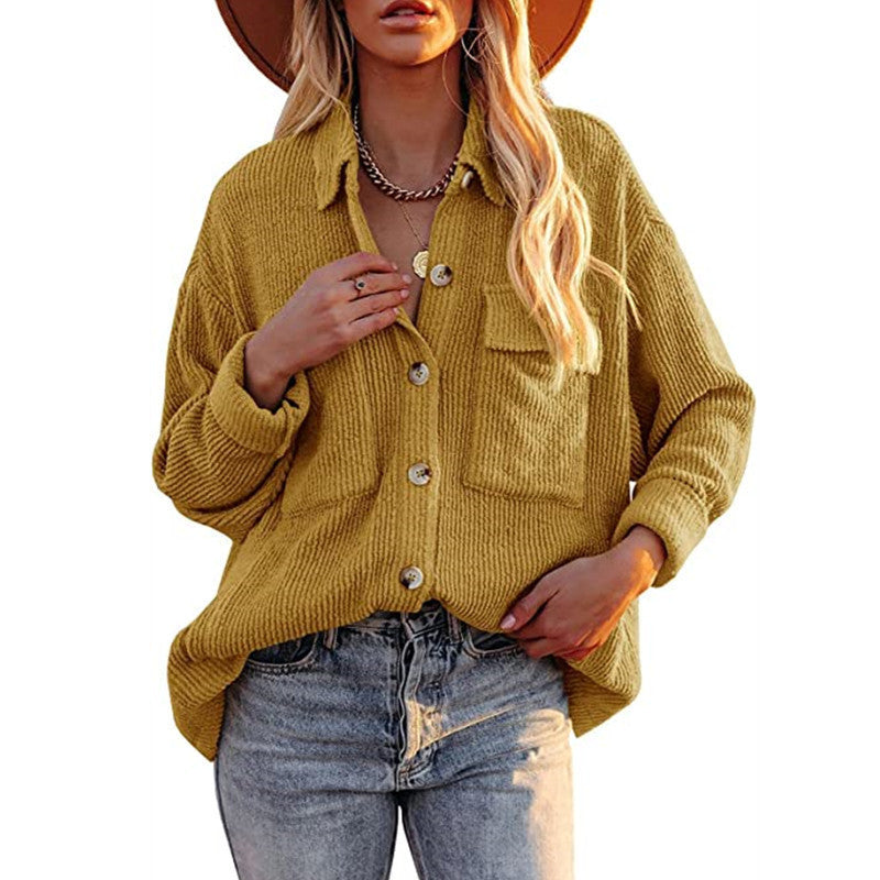 Chemisier oversize à texture et boutons pour femme