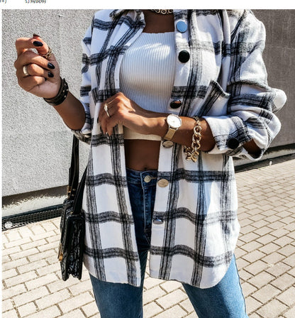 Veste blazer à carreaux élégante pour femme