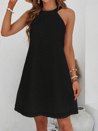 Robe d'été femme légère ample avec motif ajouré
