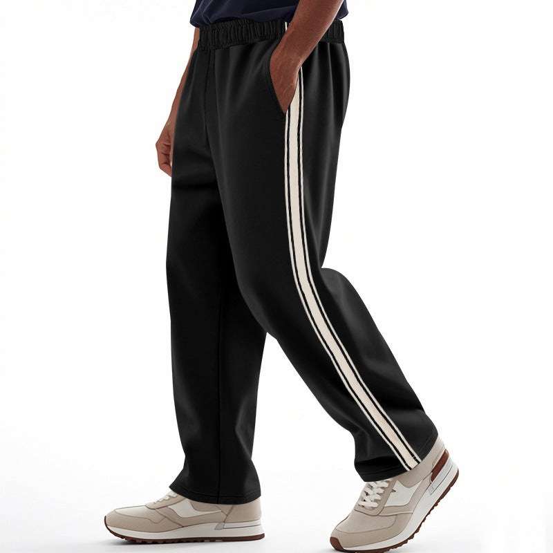 Pantalon de jogging homme sportif à rayures élastique