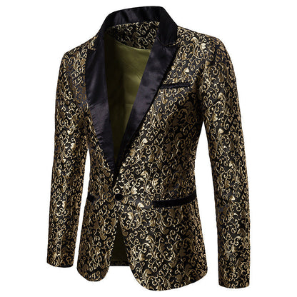 Blazer en velours pour homme, motif élégant, noir
