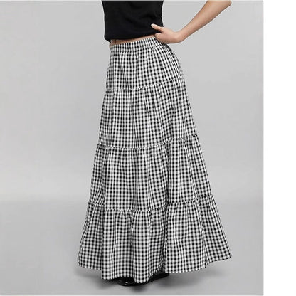 Jupe longue à carreaux élégante pour femme