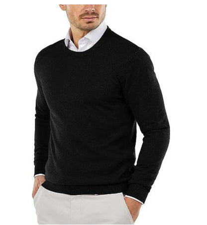 Pull col rond élégant en coton pour homme