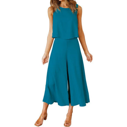 Combinaison élégante fluide jambe large pour femme
