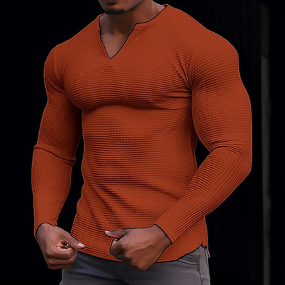 T-shirt à manches longues structuré élégant pour hommes