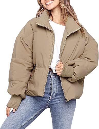 Doudoune courte chaude zippée pour femme