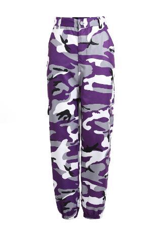 Pantalon cargo femme style camouflage Pratique Élastique