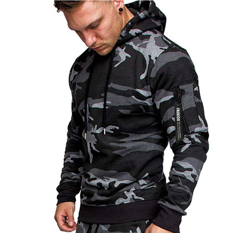 Hoodie de sport pour homme, zippé, pratique