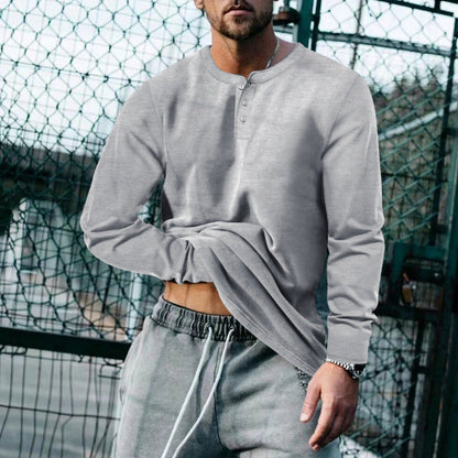 T-shirt homme manches longues classique doux coton
