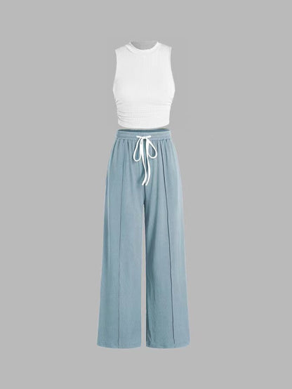 Ensemble décontracté pour femme : Pantalon large et haut confortable