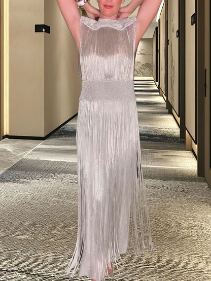 Robe de soirée élégante à ourlet évasé