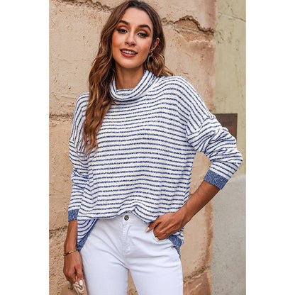 Pull col roulé femme Doux Manches longues Mélange de laine