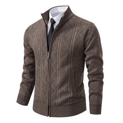 Cardigan torsadé pour homme col montant design moderne