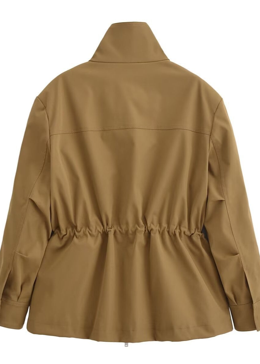 Veste cargo élégante à col montant pour femme