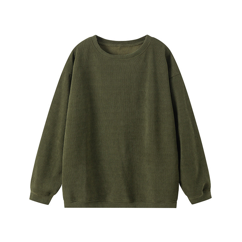 Robe maille côtelée Confortable Col rond Manches longues