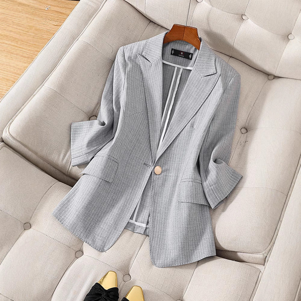 Eleganter Blazer Damen Taillierte Passform 3/4 Ärmel Luxus Qualität - IdealeKleiden