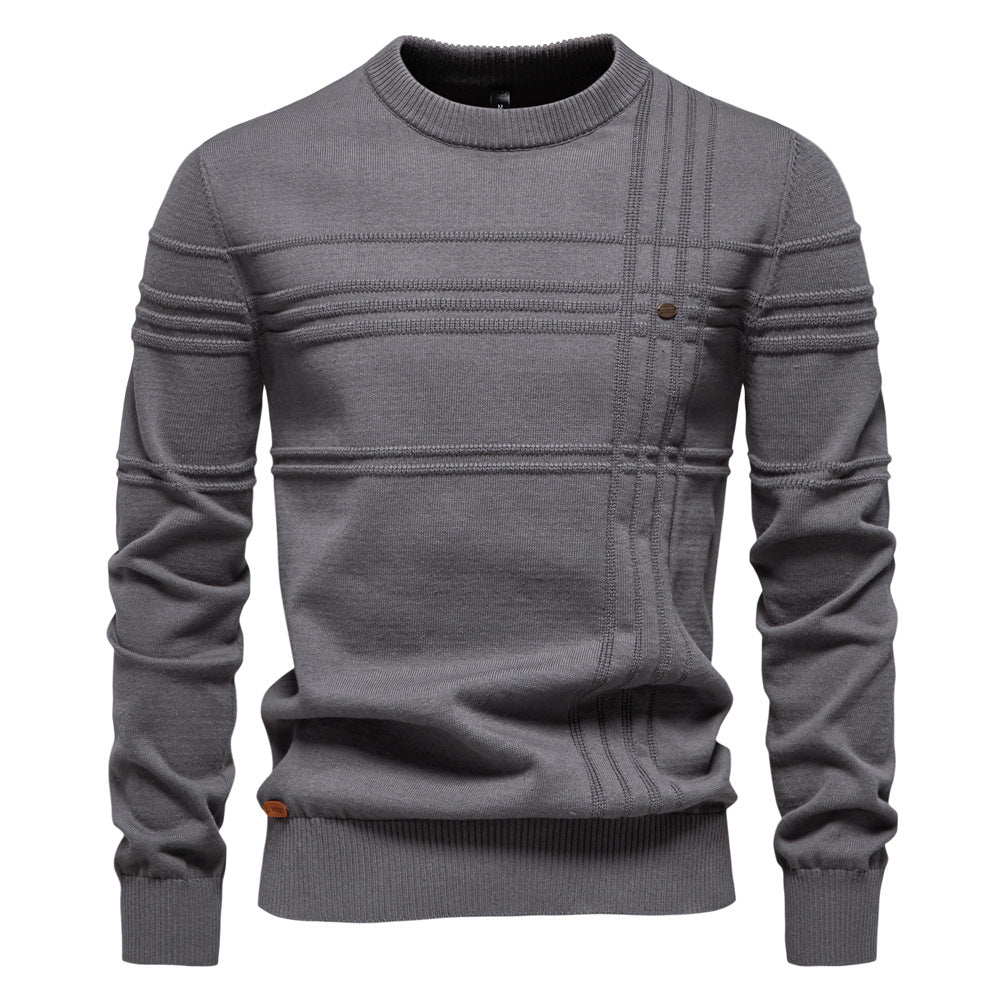 Pull en tricot pour homme, design moderne texturé, coupe confortable