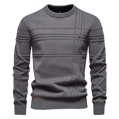 Pull en tricot pour homme, design moderne texturé, coupe confortable
