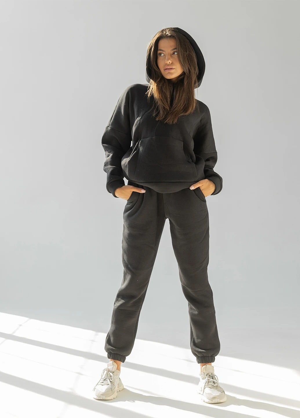 Ensemble de survêtement femme, molletonné, vêtement de détente doux