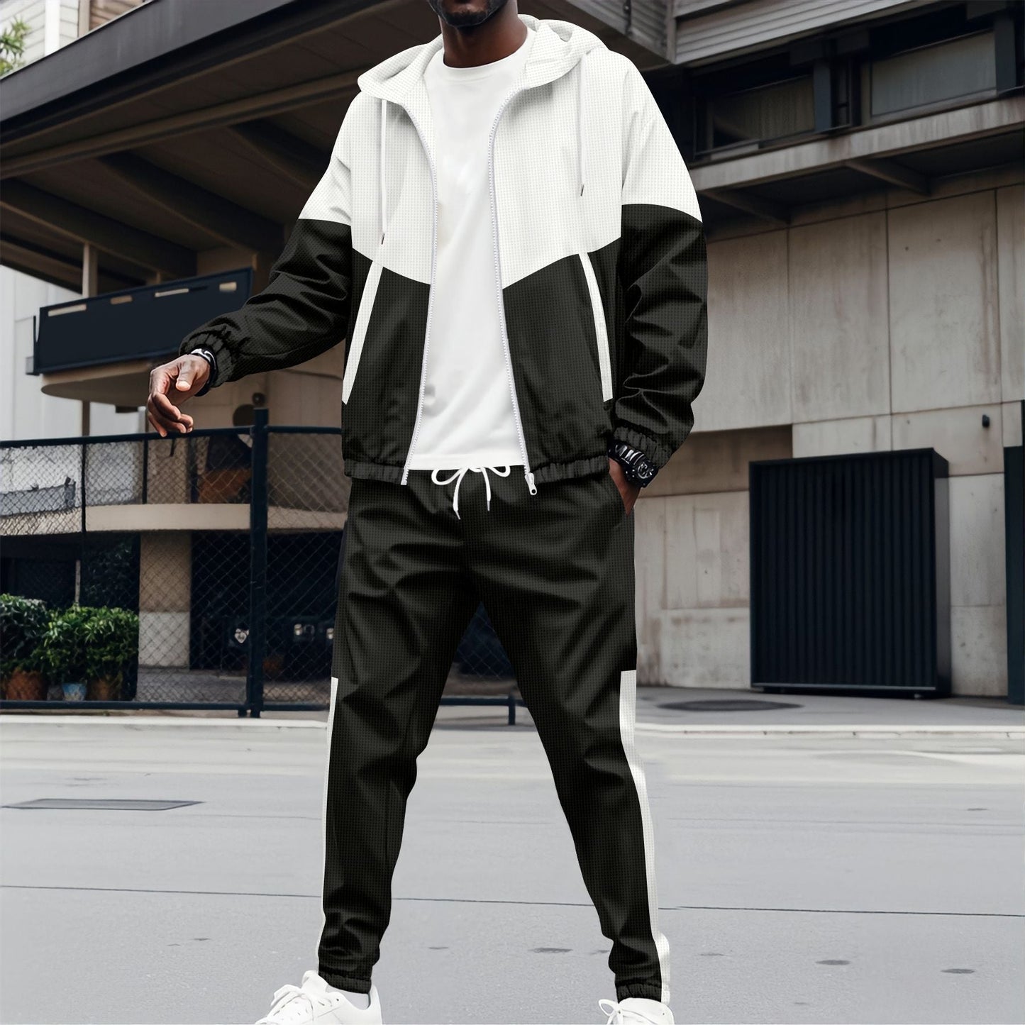 Survêtement de sport moderne pour homme, respirant, blocs de couleur