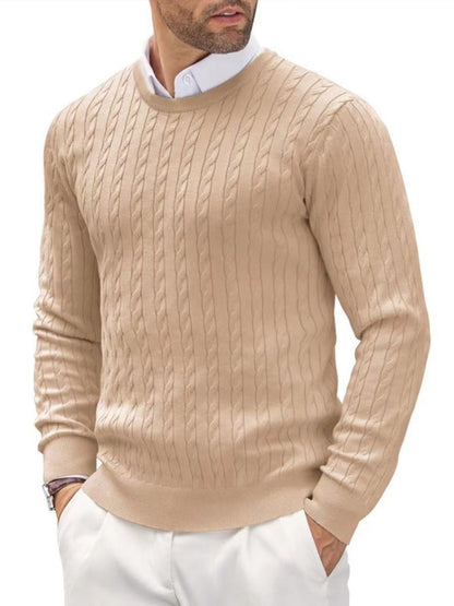 Pull tricoté torsadé élégant et moderne pour homme