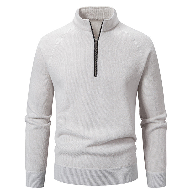 Pull pour homme, moderne, manches raglan, fermeture éclair