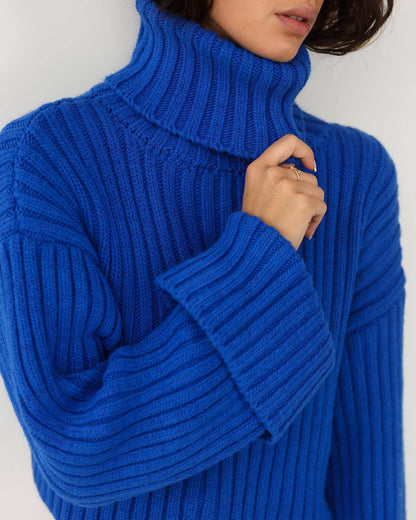 Pull en maille col montant élégant pour femme
