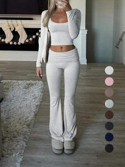 Ensemble de sport pour femme – Haut à manches longues et pantalon ample