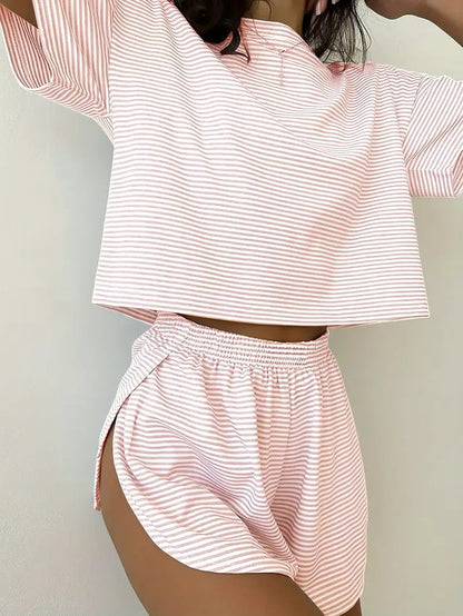 Haut d'été pour femme coupe décontractée et pantalon taille haute