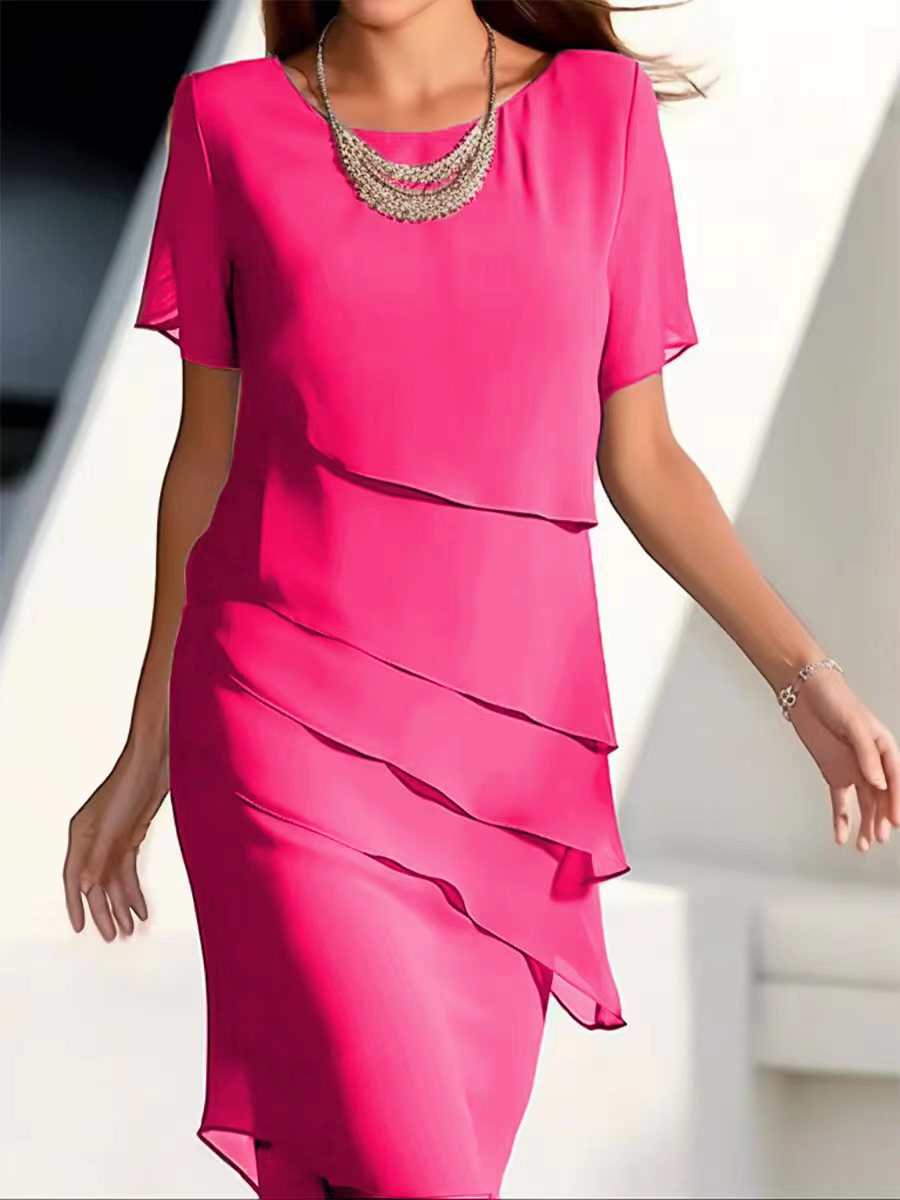 Robe femme élégante Fluide Effet superposé