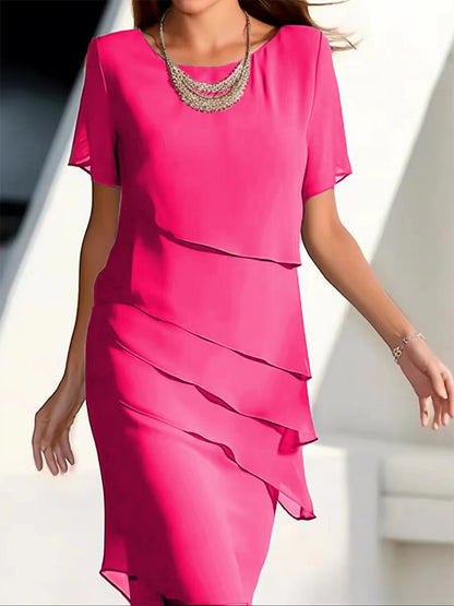 Robe femme élégante Fluide Effet superposé