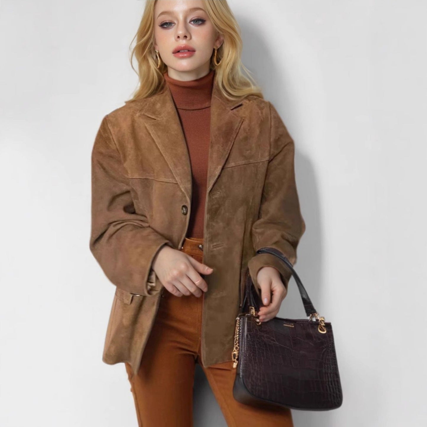 Veste en daim pour femme Style tendance