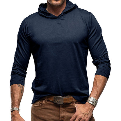 Sweat-shirt à capuche coupe slim manches longues style léger