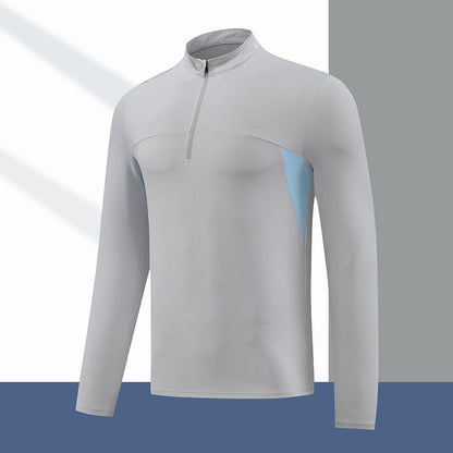 T-shirt thermique fonctionnel pour homme col montant fermeture éclair