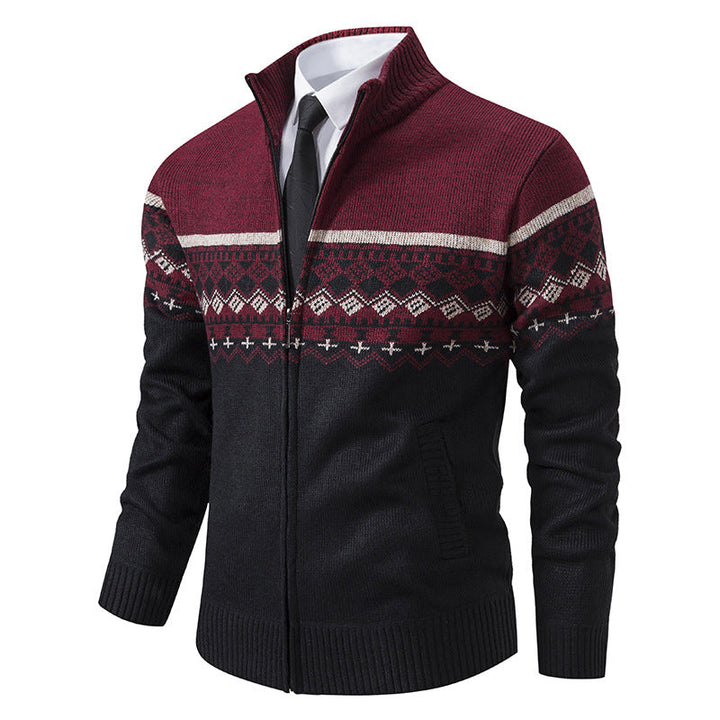 Pull Homme Col Montant Motif Norvégien Veste d&