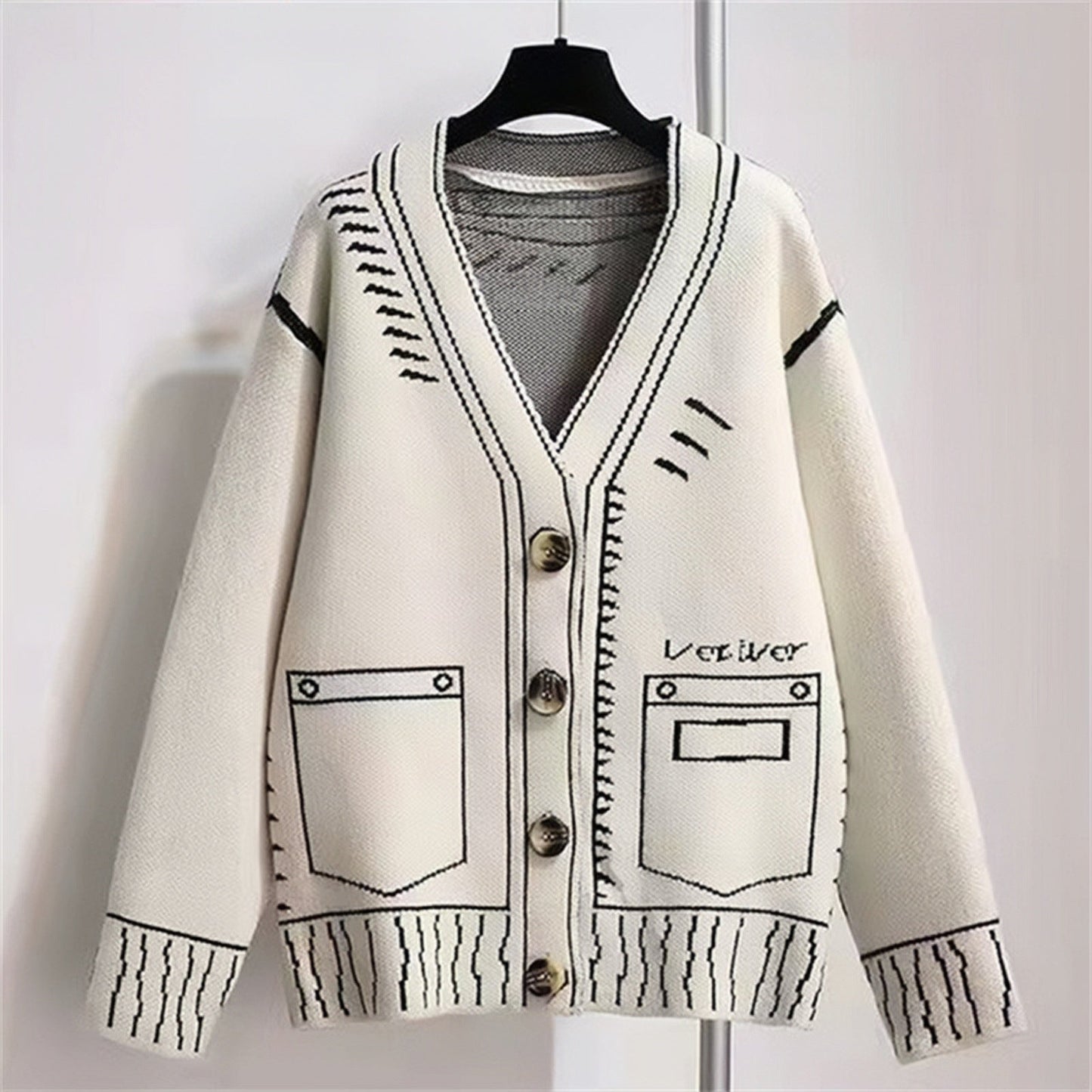 Cardigan pour femmes à motif graphique moderne