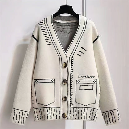 Cardigan pour femmes à motif graphique moderne