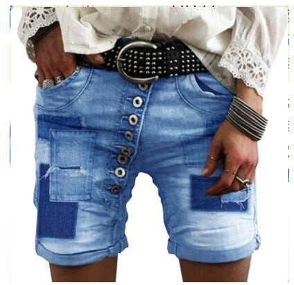 Short en jean destroyed avec poches pour femme