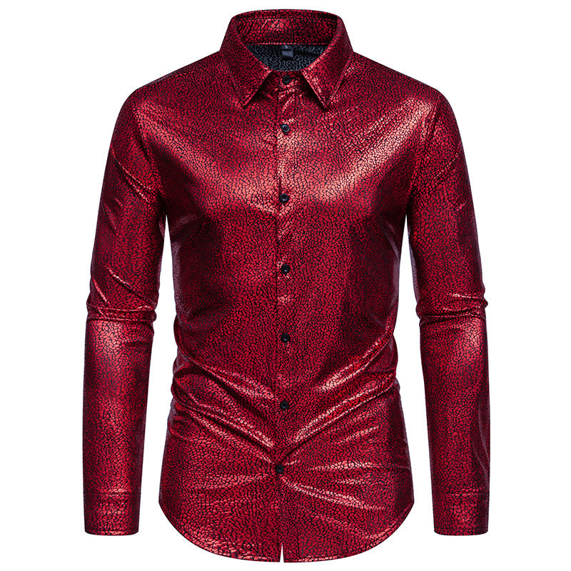 Chemise Homme Brillante Motif tape-à-l'œil Élégante