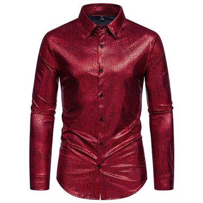 Chemise Homme Brillante Motif tape-à-l'œil Élégante