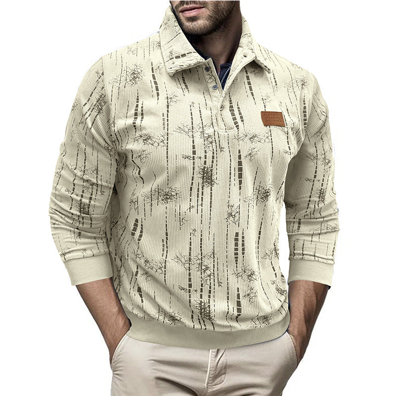 Blouse femme à motifs décontractée boutonnée à col