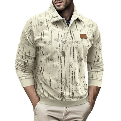 Blouse femme à motifs décontractée boutonnée à col