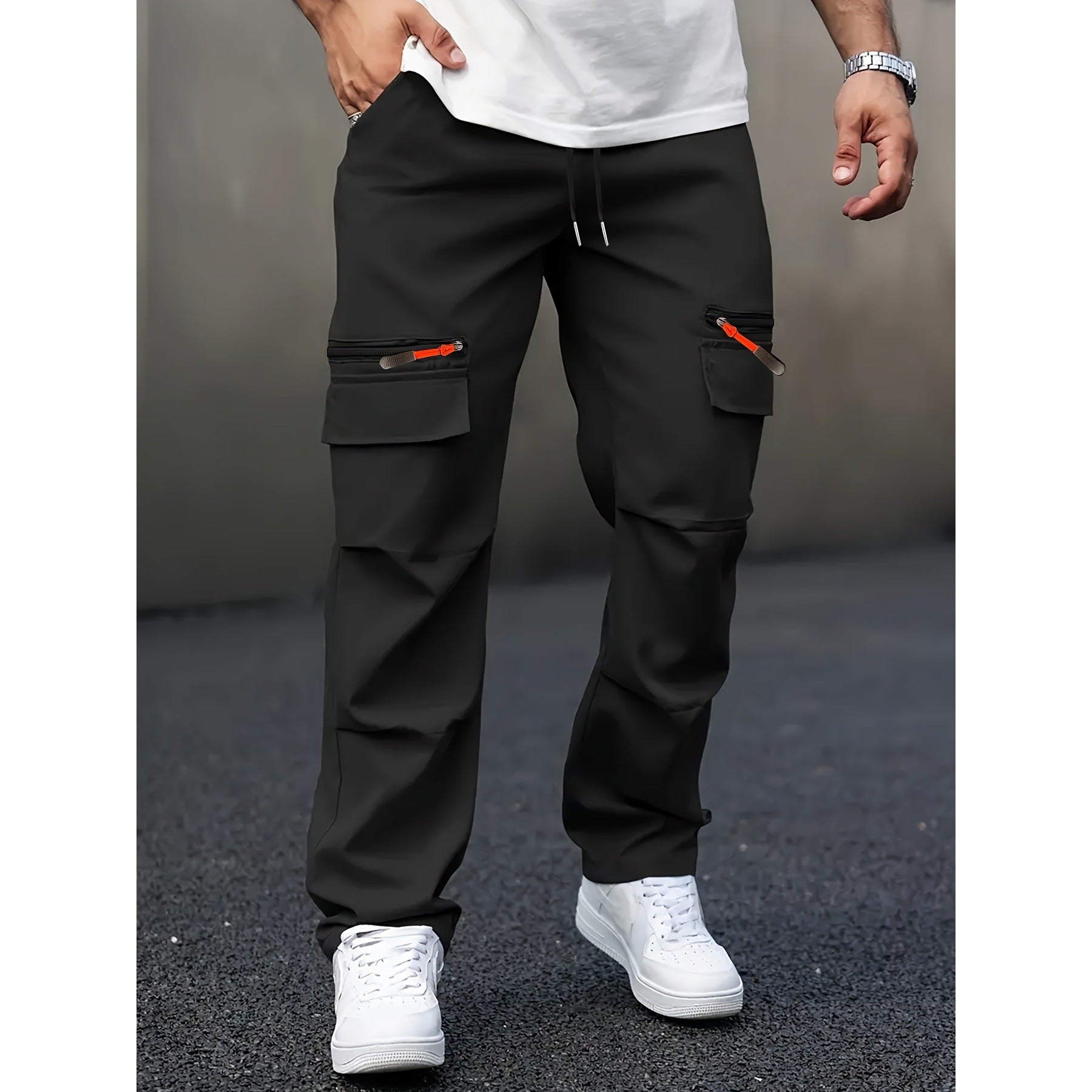 Herren Cargo Hose Bequem Elastisch Große Taschen - IdealeKleiden
