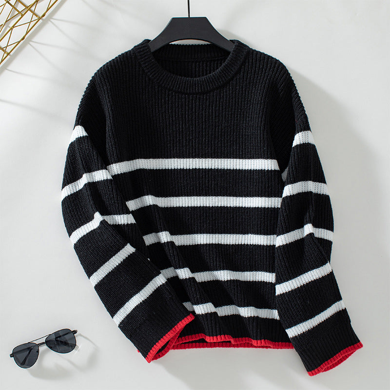 Pull en tricot rayé doux et confortable