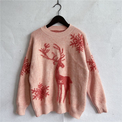 Pull de Noël Femme Festif Motif Rennes